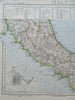 Central Italy Papal States Naples Rome Siena Elba 1883 Letts scarce map