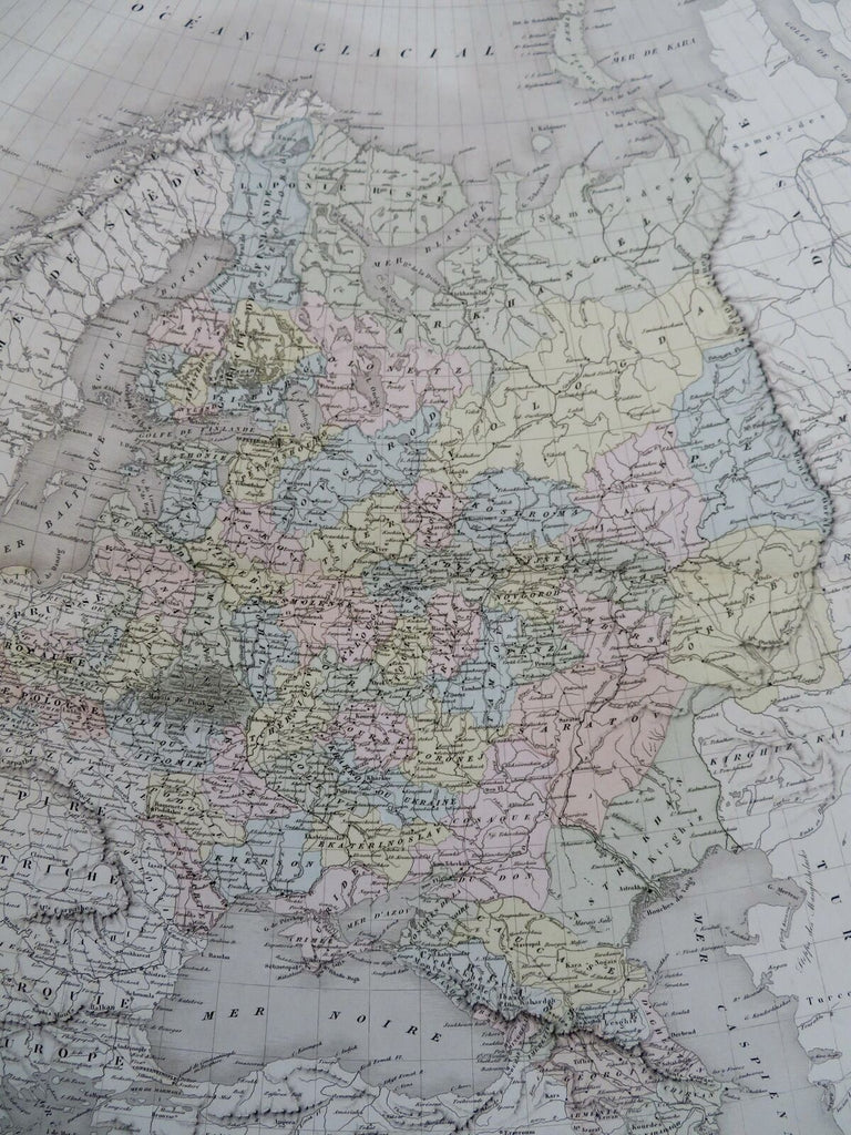 Russian Empire Finland Poland Crimea Ukraine 1868 Tardieu large map