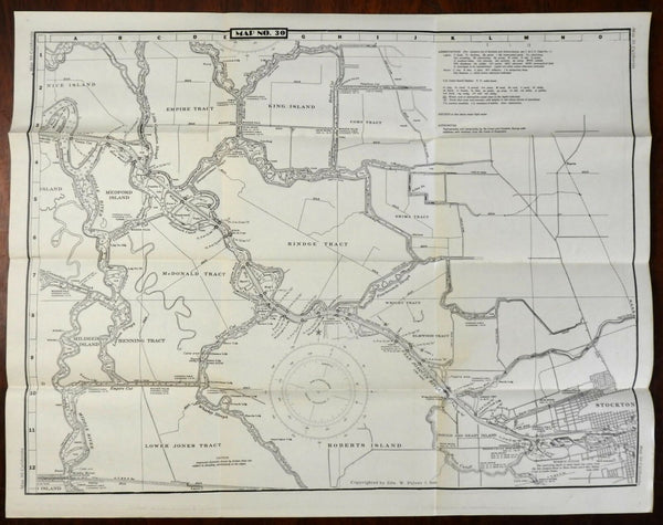 Stockton Mormon Slough California 1945-50 U.S. Geological Survey detailed map