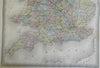 England County & Physical Map Wales London c. 1863 Dufour & Dyonnet folio map