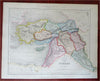 Ottoman Empire in Asia Syria Anatolia Cyprus c. 1850-8 Archer engraved map