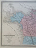 British America Canada Alaska Hudson Bay c. 1870 Vuillemin hand color map