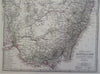 Eastern Australia New South Wales Victoria Sydney 1880 Petermann detailed map