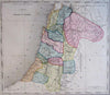 Holy Land Jerusalem Tribes c.1850-60 Dufour Dyonnet massive old hand colored map