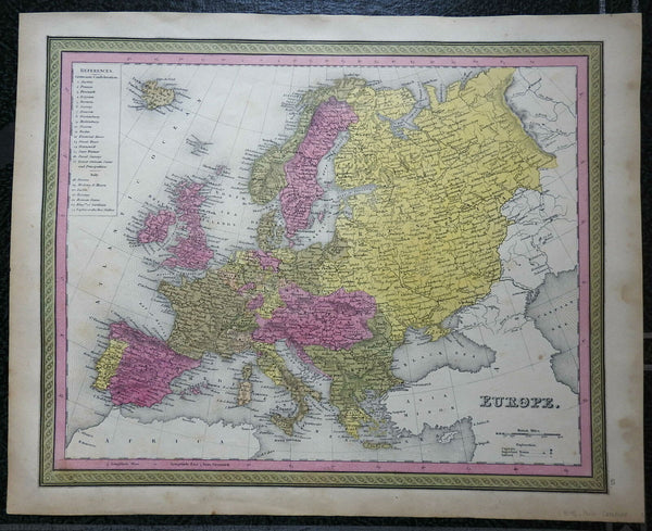 Europe German Confederation Ottoman Empire France Austria 1846 Cowperthwait Map