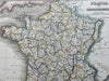 France in Departments French Republic Paris Versailles 1821 Thomson Wyld map