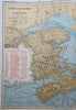 Lighthouses and Shipping Lanes Eastern Canada Quebec 1915 color lithographed map