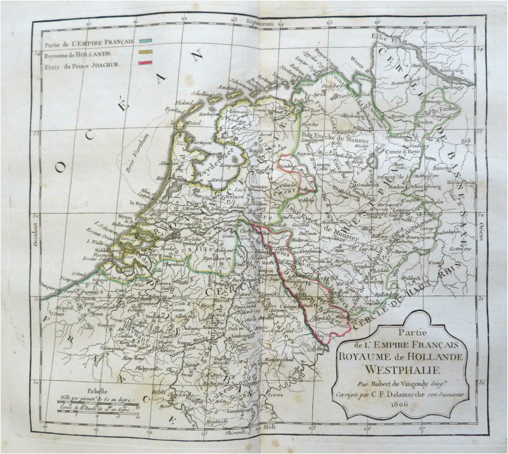Low Countries Netherlands Holland 1806 Vaugondy Delamarche engraved map