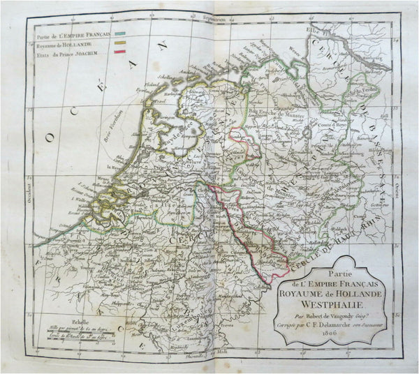 Low Countries Netherlands Holland 1806 Vaugondy Delamarche engraved map