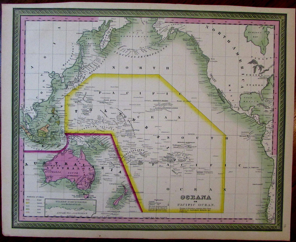 Oceana Australia Pacific Ocean Polynesia 1851 Cowperthwait Mitchell scarce map