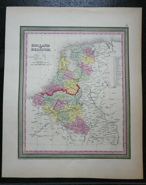 Netherlands Belgium Holland Luxembourg Amsterdam Brussels 1850 Cowperthwait map