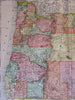 Oregon state by itself c.1902 huge Rand McNally folio map transitional detailed