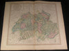 Switzerland Cantons Lake Geneva Bern Alps 1799 Cary fine antique hand color map