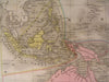 Australia Oceania islands 1848 folio scarce engraved hand color antique map