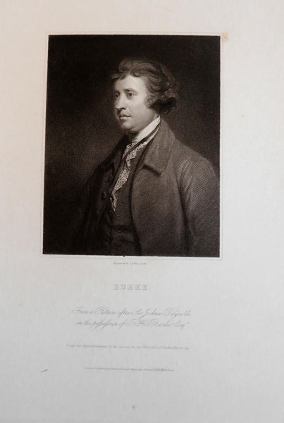 Edmund Burke British Politician c. 1850's fine India Proof engraved portrait