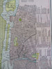 New York City Manhattan Central Park Battery Park 1901 Cram detailed city plan