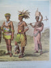 Senegambian & Zulu African Warriors Bechuana c. 1880 Blackie color ethnic view