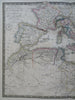 Mediterranean Sea south Europe North Africa Italy 1834 Brue large detailed map