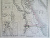 Egypt & Arabia Petra Sinai Peninsula Nile River Red Sea Cairo 1853 Hall map