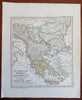 Ottoman Balkans Greece Albania Serbia Wallachua Bosnia 1834 Stieler map