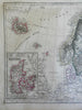 Scandinavia Sweden Norway Denmark Iceland Shetlands Orkneys 1850's engraved map