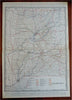 Alabama Huntsville Mobile Birmingham Montgomery c. 1880's-90 Cram large map