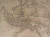 Oceania Australia w/ NSW large inset  c.1845 scarce antique engraved map