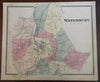 Waterbury Buck's Hill Hope Ville Connecticut 1868 F.W. Beers detailed city plan