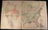 Topographic Survey of United States 1886-87 folio antique color map