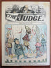 Judge Political Cartoons 1880's Lot x 8 scarce color prints America Britain