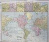 World Map Mercator's Projection London 1887-90 Cram scarce large detailed map