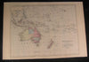 Oceania Australia Polynesia Islands 1875 antique Hardesty scarce large color map