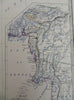 Southern India Sri Lana Madras Mysore Bombay 1865 Johnston large folio map