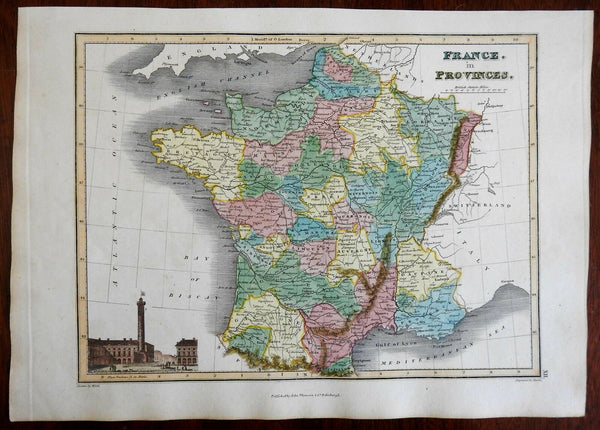 Kingdom of France Ancient Regime Orleans Provence Burgundy 1820 Thomson map