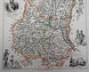 Upper Rhine France Colmar Marschal Lefebvre 1850 Villerey decorative map