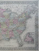United States & Territories Dakota Terr. 1882 Mitchell large hand colored map