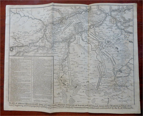 Prince Eugene & Marshal Villars French Troop Movements c. 1740-50 campaign map