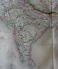 Southeast Asia India British Colonies Siam Malacca 1858 Dufour huge antique map