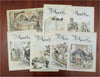 President Benjamin Harrison 1880's Puck Judge Political Cartoons x 7 prints