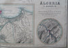 Algeria North Africa Oran Algiers Constantine c. 1855-60 nice Fullarton map