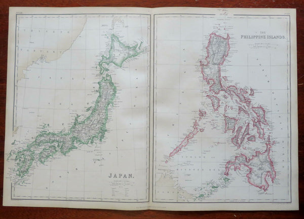 Japan & Philippine Islands Asia 1860 Weller  map