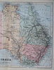 Australia continent by itself 1895 A.K. Johnston scarce color map