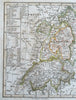 Southwestern Germany Baden Wrttemberg Switzerland 1843 Stieler engraved map