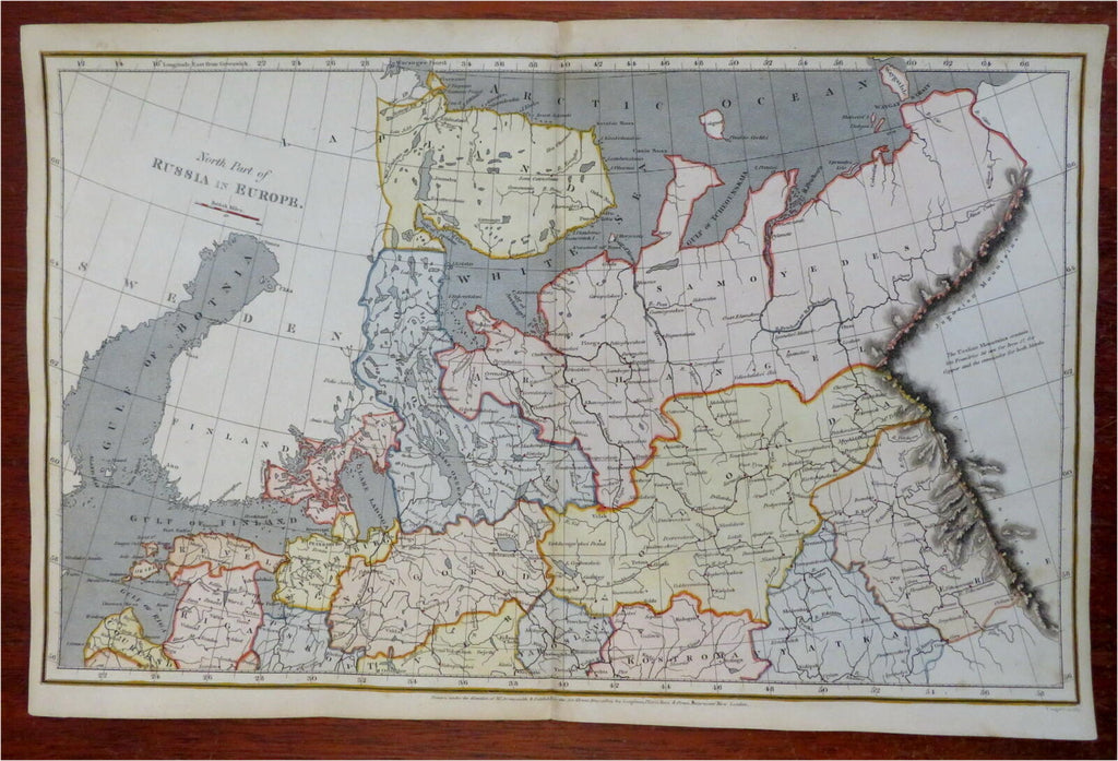 Russian Empire Northern Section St. Petersburg Archangelsk 1809 Arrowsmith map