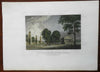 Yale College & State House New Haven Connecticut 1840's engraved street scene