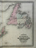 Maritime Provinces Newfoundland New Brunswick Nova Scotia 1866-79 AJ Johnson map