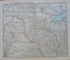 United States California Texas Midwest 1889 Petermann HUGE detailed 6 sheet map