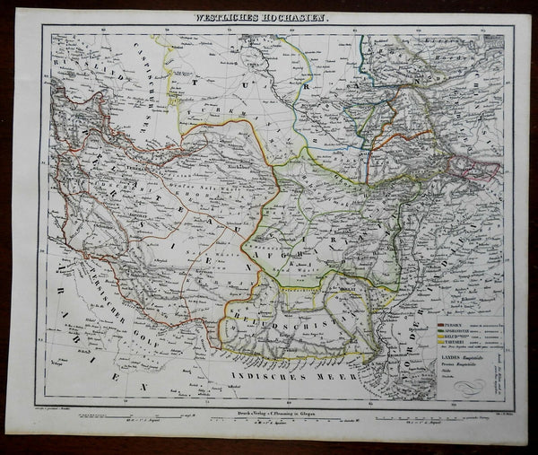 Persia Iran Afghanistan Baluchistan Indus River Caspian Sea 1849 Flemming map