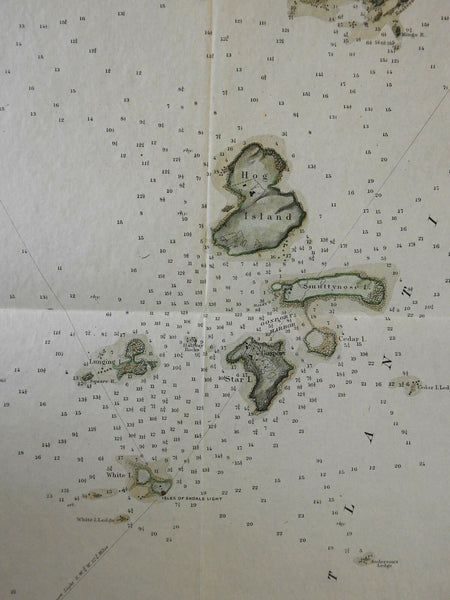 Isles of Shoals Smuttynose Island New Hampshire Maine 1879 USCGS Nautical chart