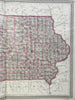 Iowa & Nebraska Omaha Iowa City Des Moines Council Bluffs 1866-79 AJ Johnson map